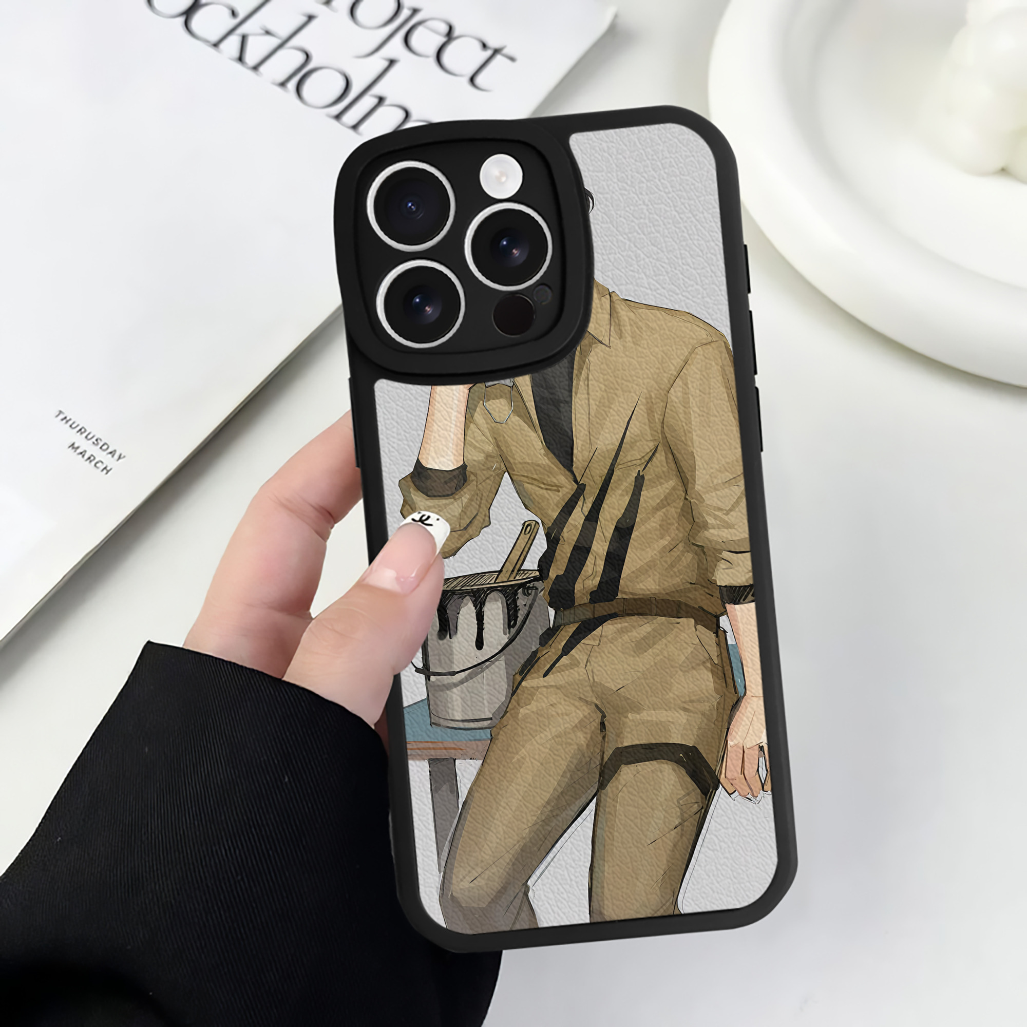 （画像用） ハイキュー!! Haikyu!! 【iPhone 16シリーズ対応】シリコンスマホケース（レザー調） 材質：シリコン